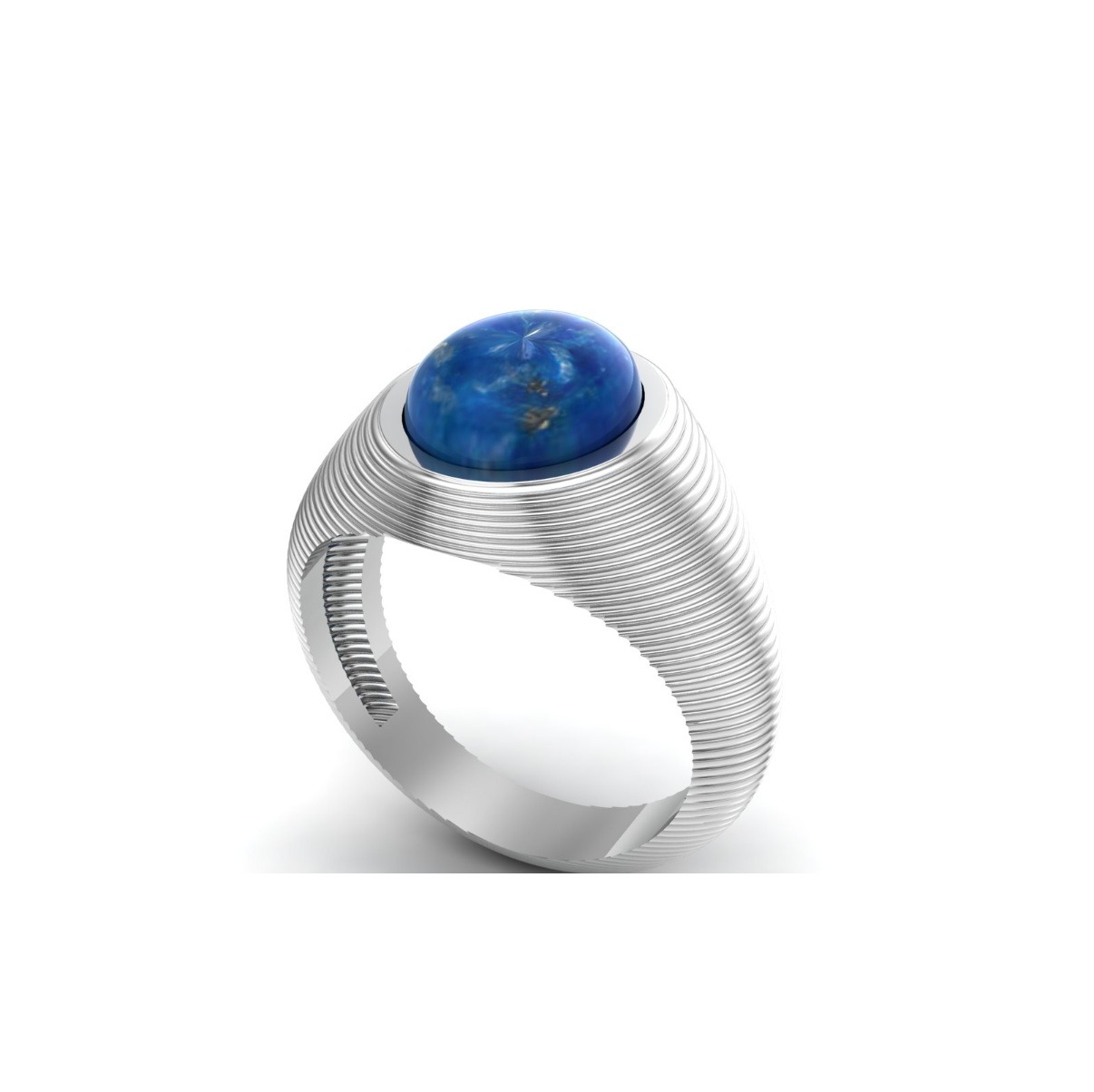 Bague lapis lazuli argent Maria chevalière